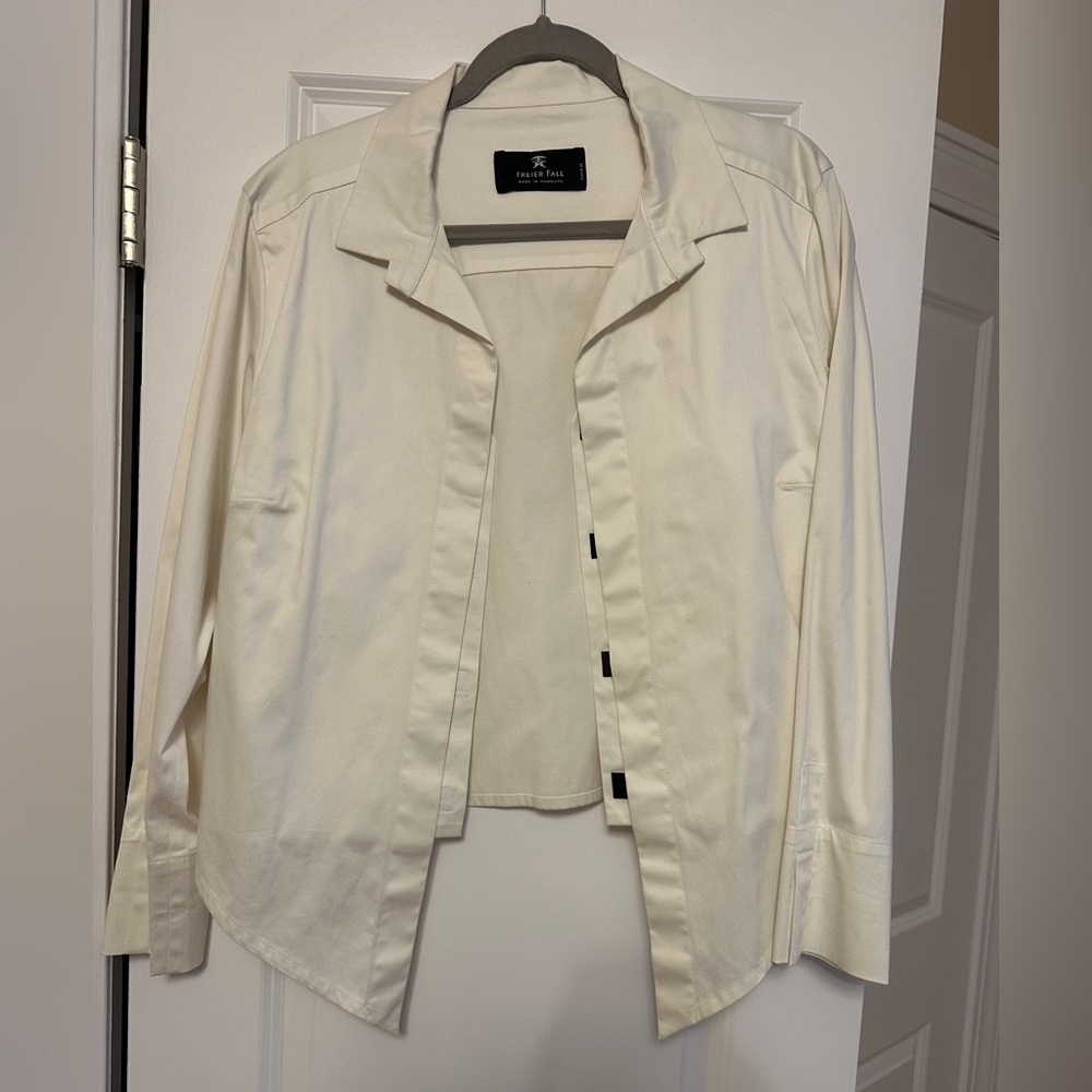 White Button-Up Shirt Jacket